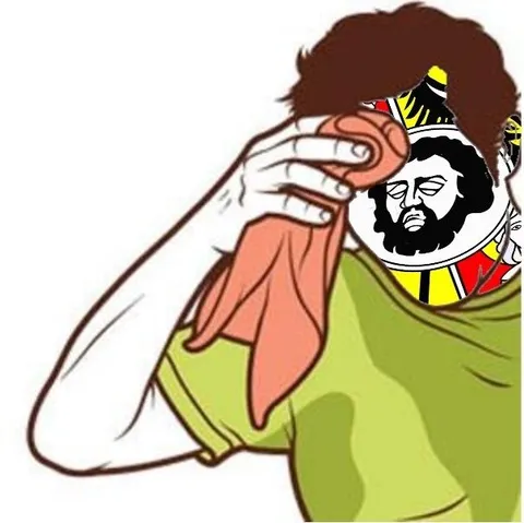 Человек прячет лицо