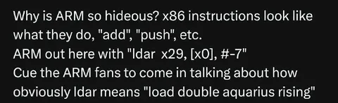 ARM Instruction Names Mockery