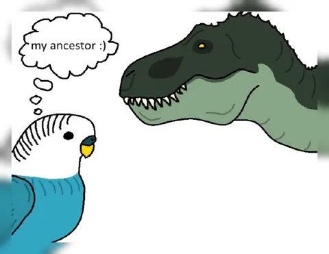 Budgie Meets Its Ancestor