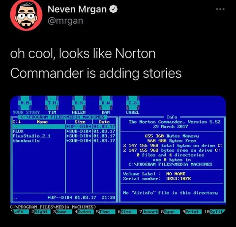 Norton Commander Adding Stories