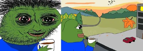 Пепе до и после кофе