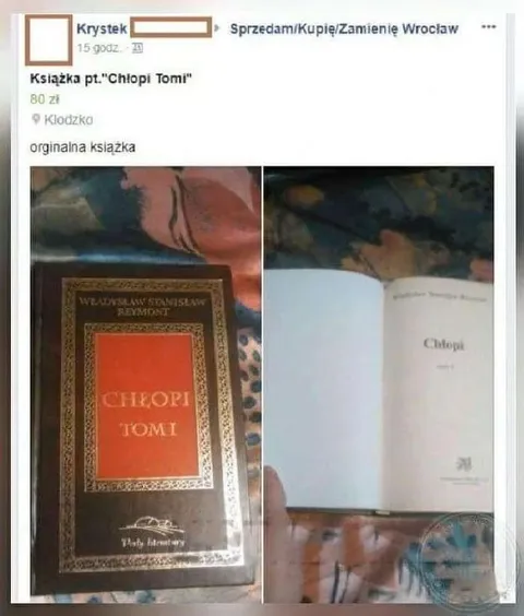 Oryginalna książka Chłopi