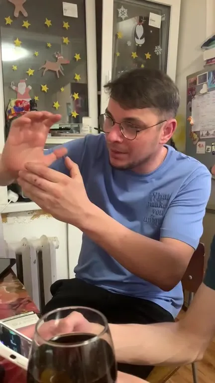 Man Explaining Something Intensely