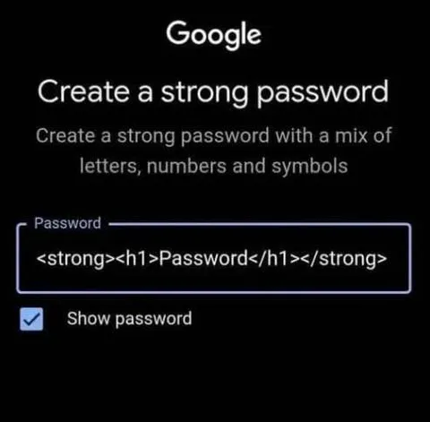 Strong Password HTML Joke