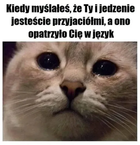 Jedzenie parzy w język