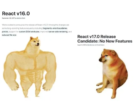 React v16 vs React v17