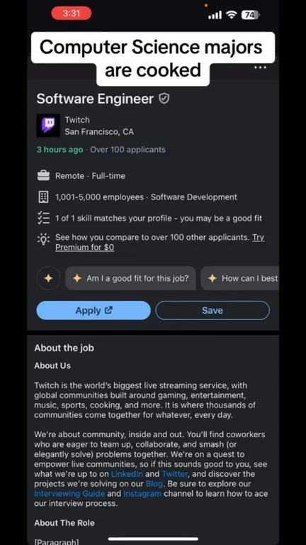 Computer Science Majors Are Cooked
