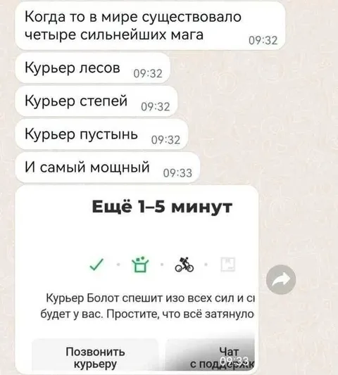 Курьер четырёх стихий опаздывает