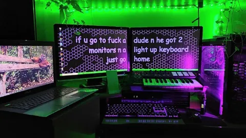 Two Monitors and RGB Keyboard