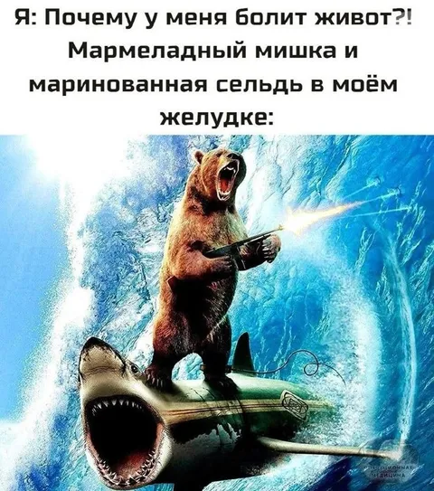 Мармеладный мишка в желудке