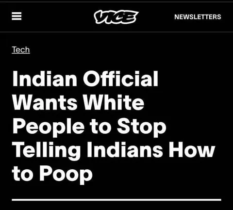 Indian Official Wants White People to Stop Telling Indians How to Poop