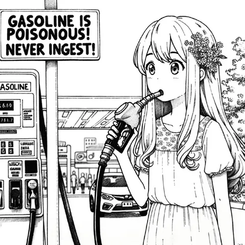 Girl Drinking Gasoline