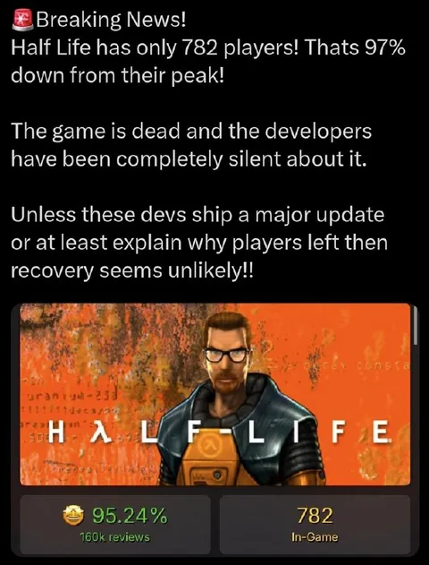 Half-Life Player Count Crisis