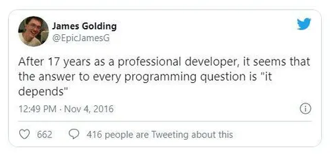 It Depends Programming Answer