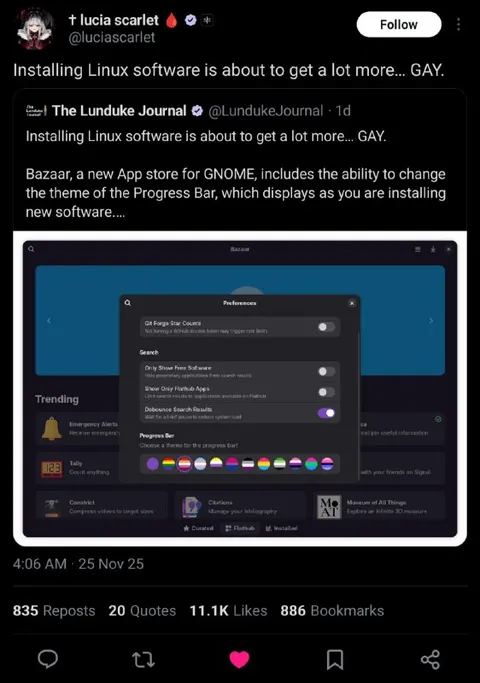 Linux Software Gets Gay