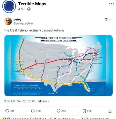 US High-Speed Rail Autism Map