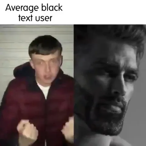 Average black text user