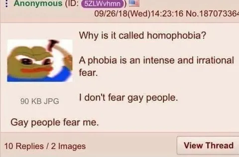 Gay People Fear Me