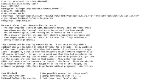 Missile Software Memory Leak