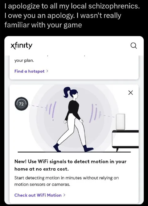 WiFi detects the schizo game