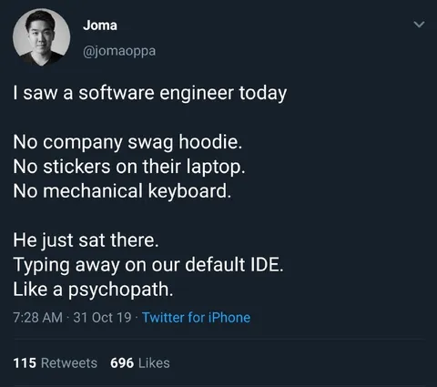 Software Engineer Without Tech Swag