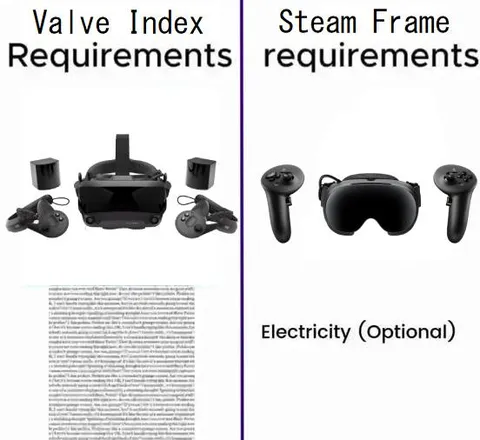 Steam Frame Electricity Optional
