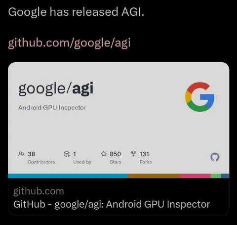 Google Releases AGI Joke