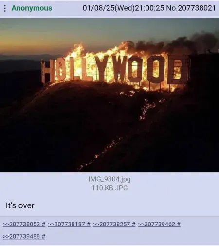 Burning Hollywood Sign