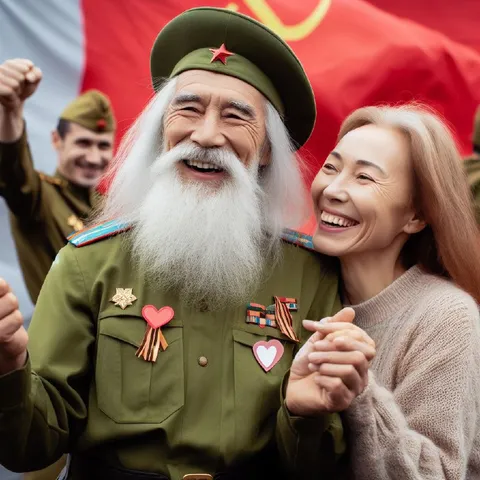 Счастливый советский ветеран