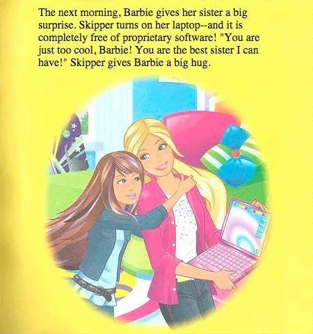 Barbie Gives Skipper a Linux Laptop