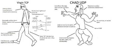 Virgin TCP vs Chad UDP