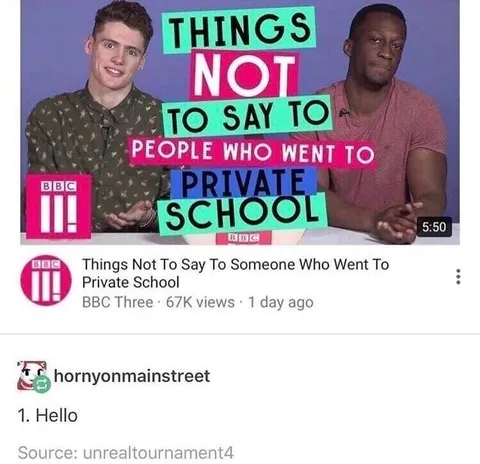 Things Not To Say To Private School People