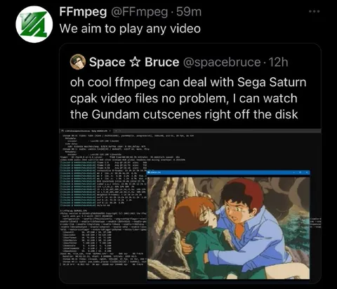 FFmpeg Plays Sega Saturn Videos