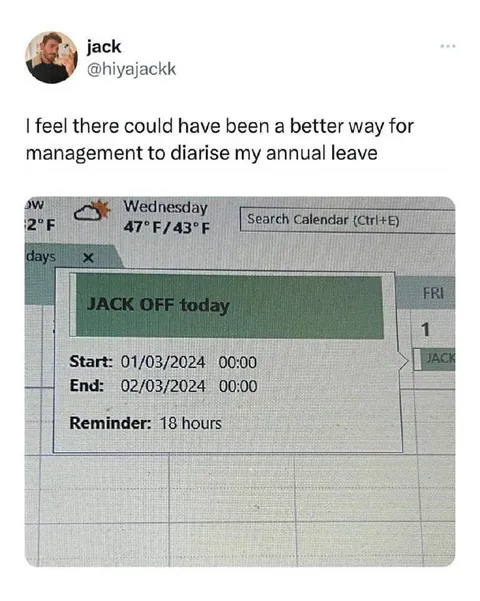Jack Off Annual Leave