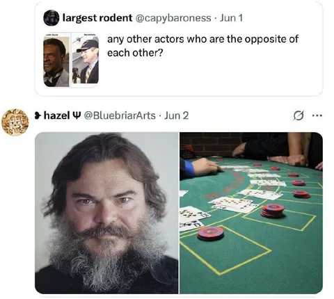 Jack Black playing blackjack