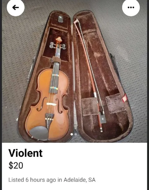 Violent Violin Marketplace Listing