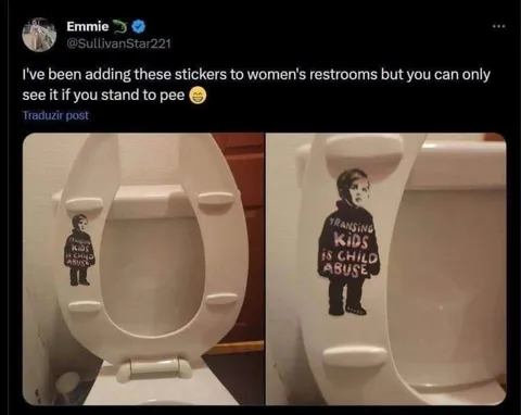 Bathroom Sticker Hidden When Sitting