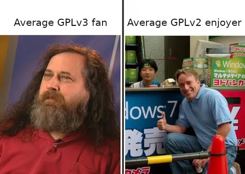 GPLv3 Fan vs GPLv2 Enjoyer
