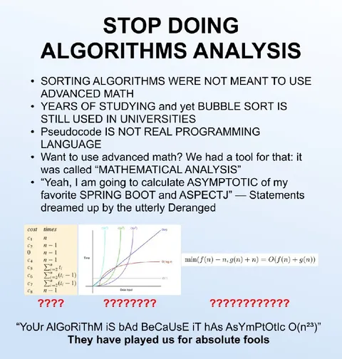 Stop Doing Algorithms Analysis