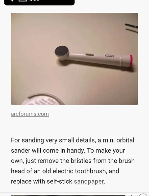 Mini Orbital Sander Toothbrush Hack