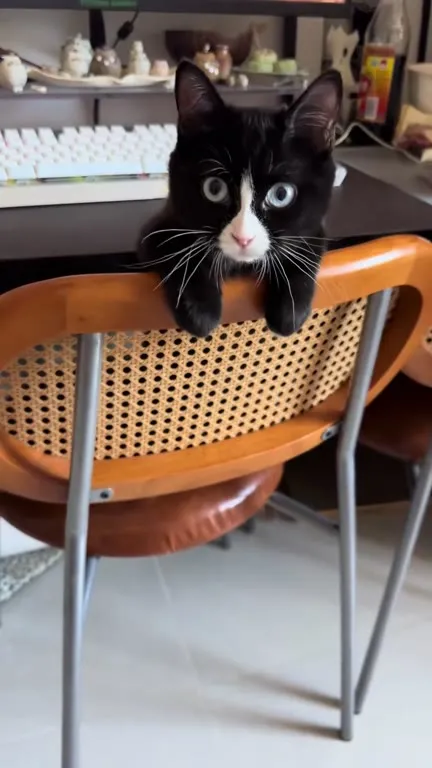 Котёнок исчезает со стула