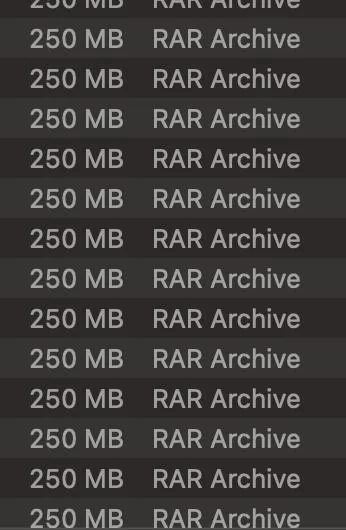 250 MB RAR Archive Files