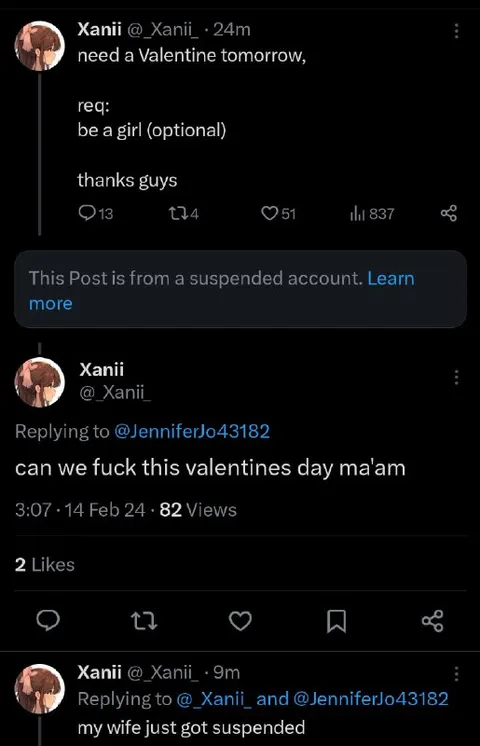 Valentine's Day Wife Suspension