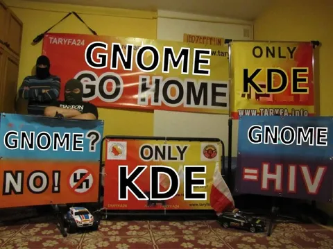 GNOME Go Home KDE Meme