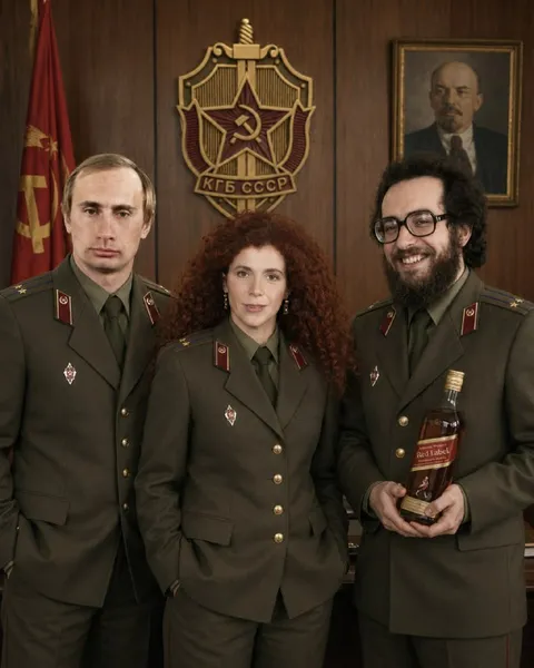 Путин в форме КГБ с коллегами