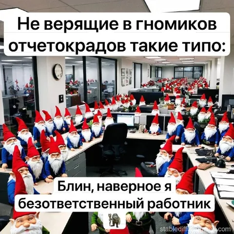 Гномы работают в офисе