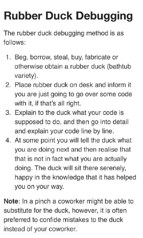 Rubber Duck Debugging Method
