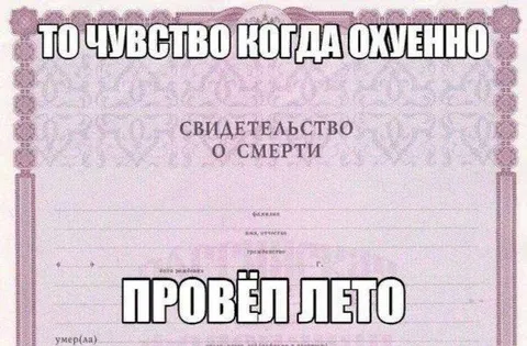 Охуенно провёл лето