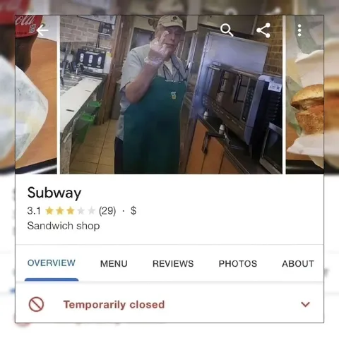 Subway Temporarily Closed