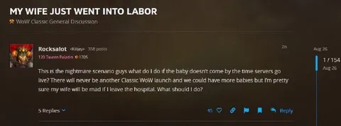 Wife Goes Into Labor Before WoW Launch